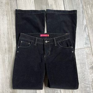 90’S SO STRETCH Vintage Black low rise corduroy flare pants